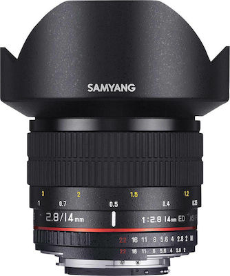 Samyang Full Frame Camera Lens 14mm f/2.8 ED AS IF UMC Wide Angle for Canon EF Mount Black