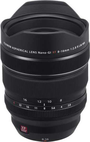 Fujifilm Crop Φωτογραφικός Φακός XF 8-16mm f/2.8 R LM WR Ultra-Wide Zoom για Fujifilm X Mount Μαύρος