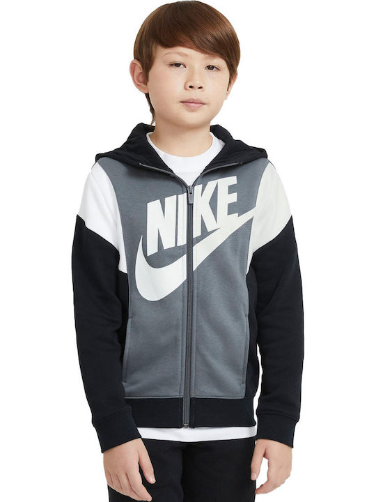 Nike Αθλητική Παιδική Ζακέτα Φούτερ με Κουκούλα για Αγόρι Μαύρη Sportswear Core Amplify