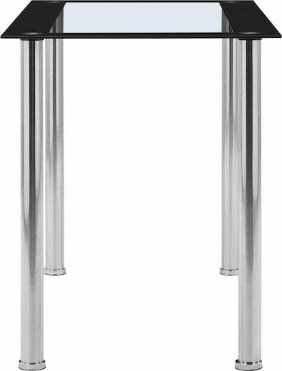 Tisch Speisesaal mit Glasoberfläche Black - Transparent 120x60x75cm