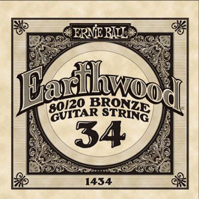 Ernie Ball Corză 80/20 Bronz Individuală pentru Chitară acustică Earthwood 80/20 Bronze 0.034"