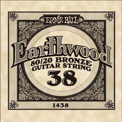 Ernie Ball Einzelne 80/20 Bronze Saite für Akustische Gitarre Earthwood 80/20 Bronze 0.038"