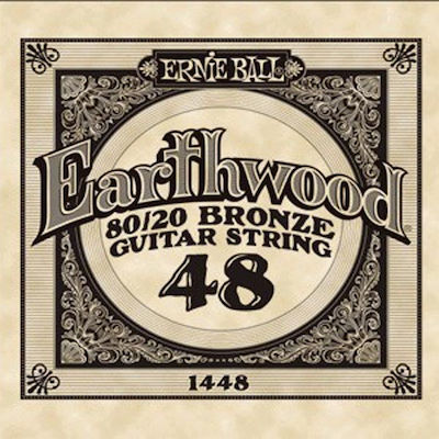 Ernie Ball Einzelne Phosphor-Bronze Saite für Akustische Gitarre Earthwood 80/20 Bronze .048"