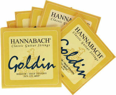 Hannabach Complete Set Carbon String for Classic Guitar 725 Goldin Medium High Tension