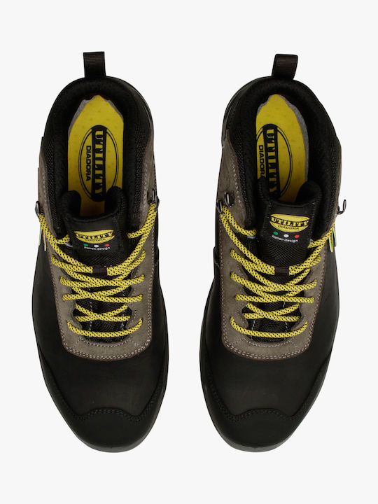 Utility Diadora Sport Diatex Mid Αδιάβροχο Μποτάκι Ασφαλείας Μαύρο S3 με Πιστοποίηση P, CI, SRC,WR
