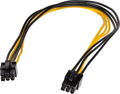 Akyga 6-Pin PCIe male - 6-Pin PCIe male Cable 0.4m Μαύρο (AK-CA-49)