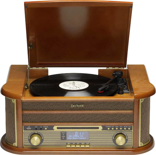 Denver MRD-51 111201210000 Turntables with Preamp and Built-in Speakers Brown