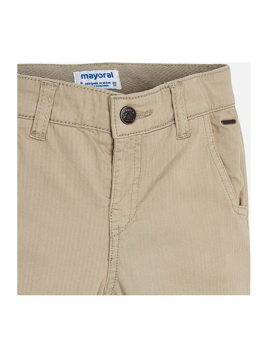 Mayoral Kids Fabric Trousers Beige