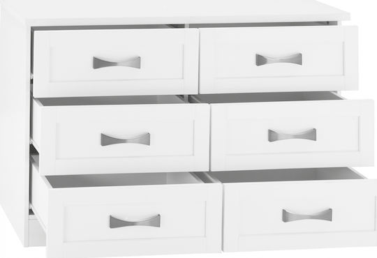Comoda pentru Dormitor cu 6 sertare Albă 120x40x76buc