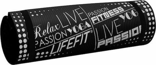 Lifefit Στρώμα Γυμναστικής Pilates Μαύρο (180x60x1.5cm)