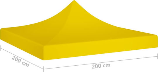 vidaXL Покривало за беседка 270 гр/м² Жълто с PVC покритие 2x2м