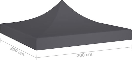 vidaXL Acoperiș pentru foișor Negru cu acoperire PVC 2x2m