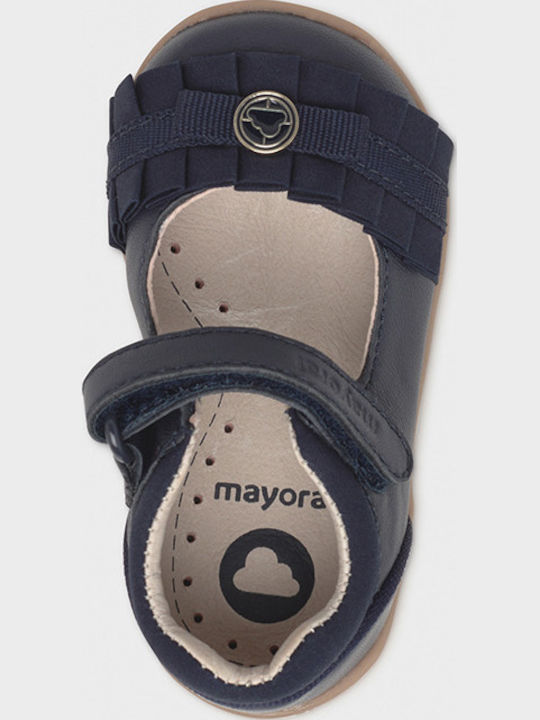 Παιδικές Μπαλαρίνες mit Bügel- und Schleifenverschluss Leder Marineblau My First Steps