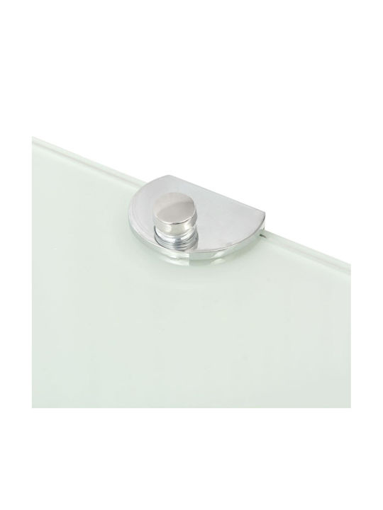 vidaXL Colțar Montat pe perete Raft Baie Sticlă cu 2 Rafturi 25x25x0.8cm Alb Albă