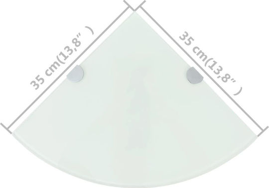 vidaXL Ecke An der Wand montiert Badezimmerregal Glas mit 2 Regalböden 35x35x0.8cm Weiß Weiß
