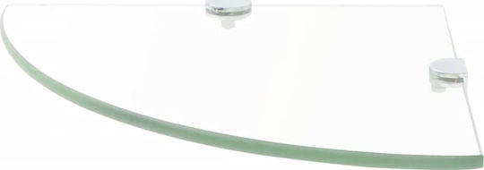vidaXL Ecke An der Wand montiert Badezimmerregal Glas mit 2 Regalböden 35x35x0.8cm Durchsichtig Transparent