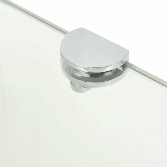 vidaXL Ecke An der Wand montiert Badezimmerregal Glas mit 2 Regalböden 35x35x0.8cm Durchsichtig Transparent
