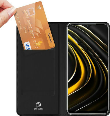 Dux Ducis Skin Pro Buchen Sie Synthetisches Leder Schwarz (Poco M3 / Redmi 9T)