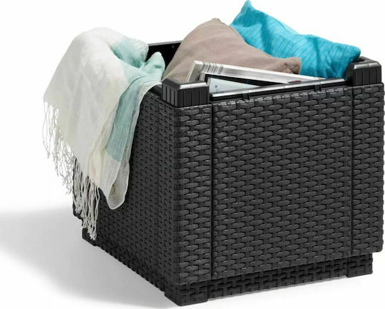 Allibert Rattan Hocker Würfel Graphit 42x42x39cm