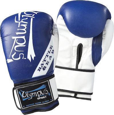 Olympus Sport Battle Gear Synthetic Leather Boxing Competition Gloves Blue