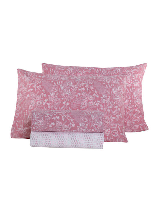 Nef-Nef Homeware Elvira Σετ Σεντόνια Υπέρδιπλα 240x270εκ. Coral (4τμχ)