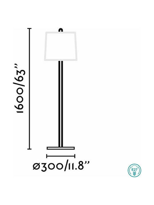 Faro Barcelona Montreal Floor Lamp H160xW30cm. with Socket for Bulb E27 Beige