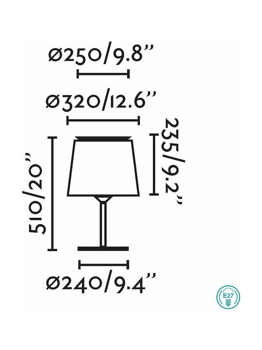 Faro Barcelona Savoy Μεταλλικό Πορτατίφ για Ντουί E27 με Μαύρο Καπέλο και Βάση