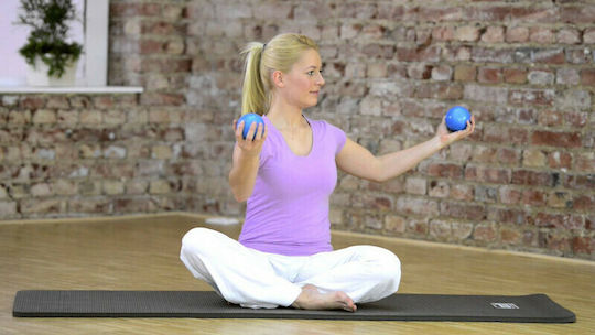Sissel Pilates Toning Exercise Ball 450g Exercise Balls Hand Toning 9cm 0.450kg Quantity 2 in Blue Colour