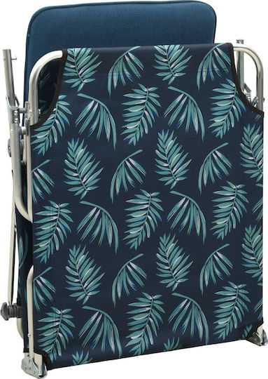vidaXL Foldable Steel Beach Sunbed Green with Shader 189x58x27cm