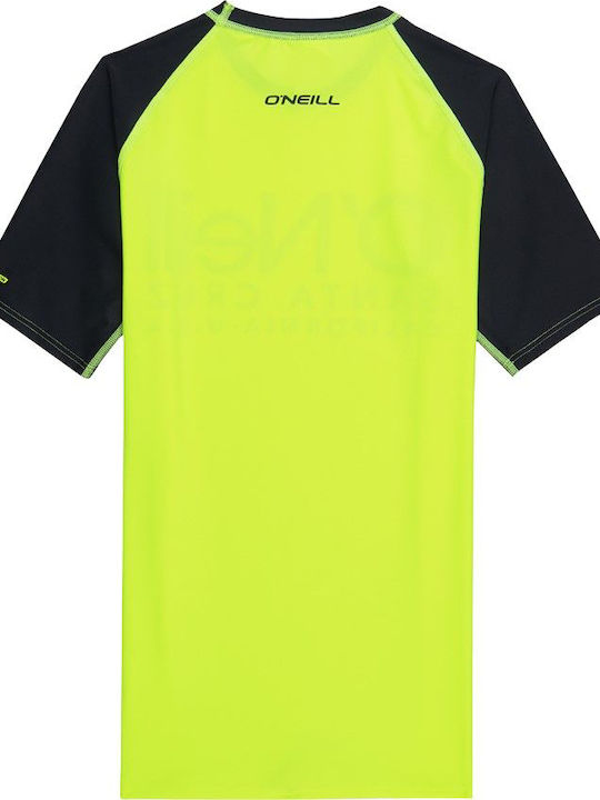 O'Neill Cali Short Sleeve Skins Kinder Badeanzug Rashguard Gelb