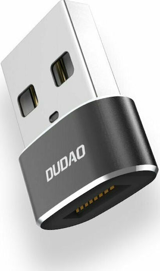 Dudao L16AC Конвертор USB-A мъжки към USB-C женски Черен 1бр
