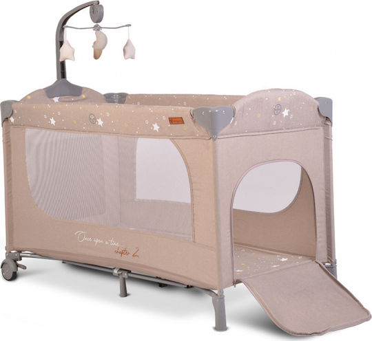 Cangaroo Once Upon A Time Loc de joacă 2 Nivele cu Saltea Bej 125x62cm
