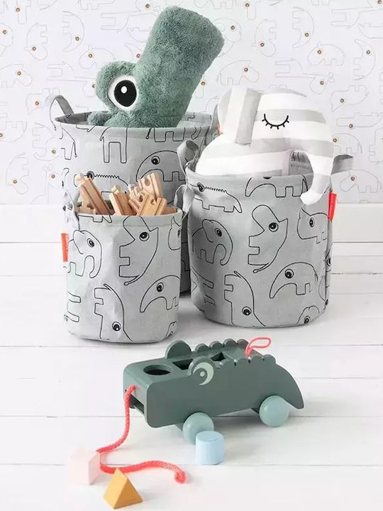 Done by Deer Kids Fabric Laundry Basket Contour Gray