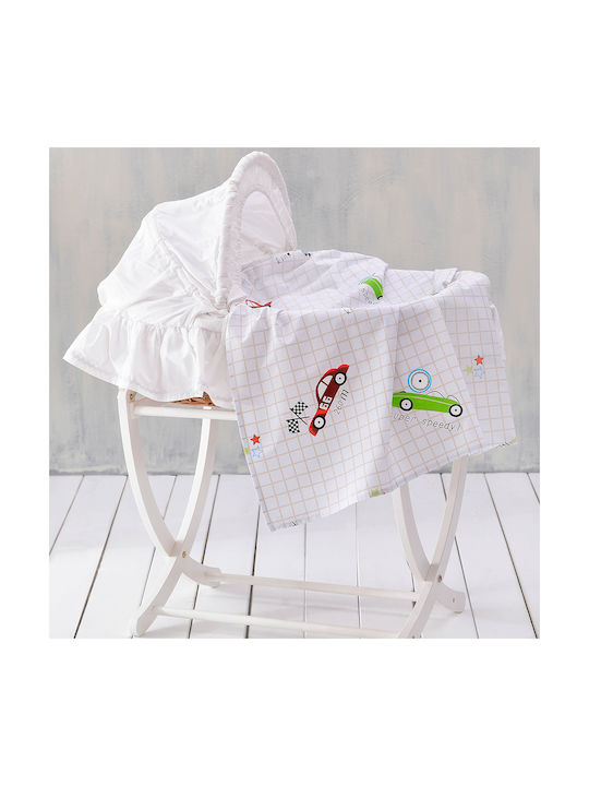 Rythmos Symbol Nascar Baby Sheet Cradle Cotton White 80x110cm 202-124-1906