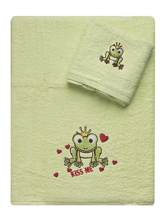 Beauty Home Σετ Βρεφικές Πετσέτες 2τμχ Frog 5077 Πράσινες