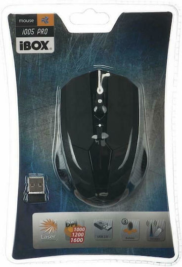 iBox i005 PRO Ασύρματο Ποντίκι Μαύρο