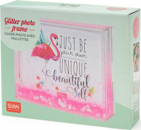 Legami Milano Plastic Photo Frame Glitter Flamingo 10x15cm