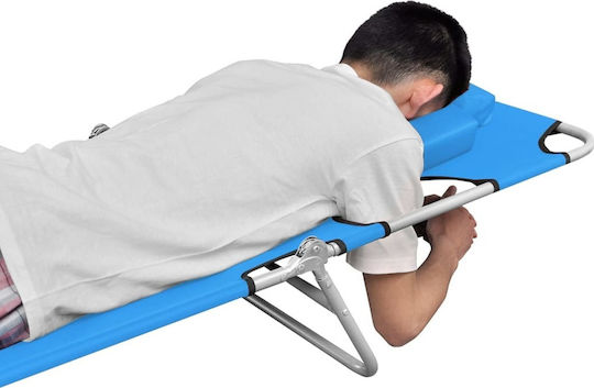 vidaXL Strandliegen Hellblau Faltbar mit Kissen 189x58x27cm. 1Stück