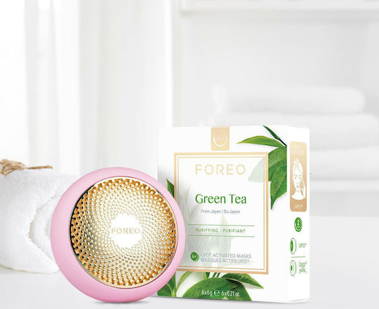 Foreo Green Tea Μάσκα Ομορφιάς Προσώπου για Λείανση με Πράσινο Τσάι 6 τμχ x 6gr