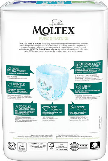 Moltex Πάνες Βρακάκι Pure + Nature Maxi Pants No. 6 για 14+kg 18τμχ
