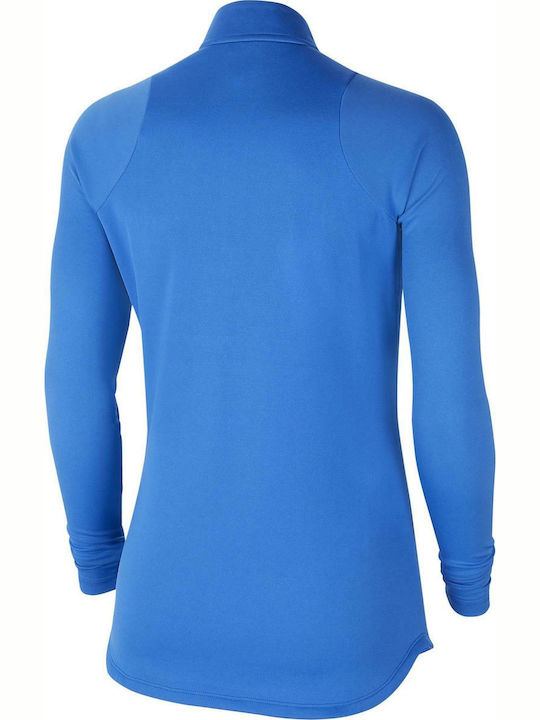 Nike Football Academy Women's Athletic Blouse Long Sleeve with Zipper Blue