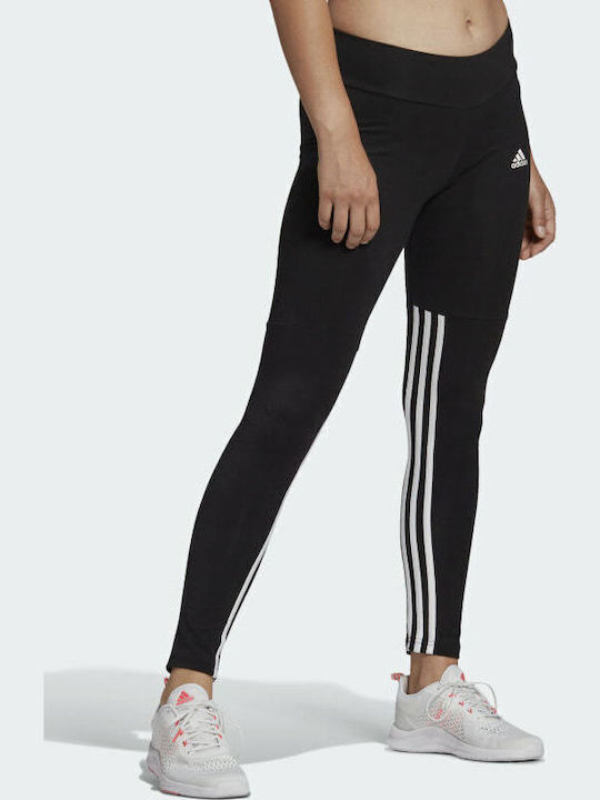Essentials Cut 3 Stripes Training Γυναικείο Μακρύ Κολάν Ψηλόμεσο Μαύρο