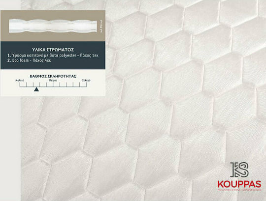 KS Kouppas Semi Double Foam Mattress Topper Complete 110x190x6cm