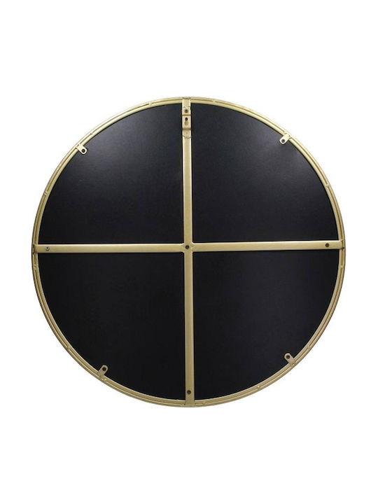 Zaros Round Wall Mirror Χρυσό with Metallic Frame 57cm