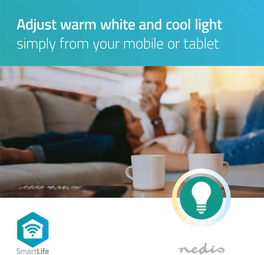 Nedis Smart Λάμπα LED 4.5W για Ντουί E14 Ρυθμιζόμενο Λευκό 350lm Dimmable