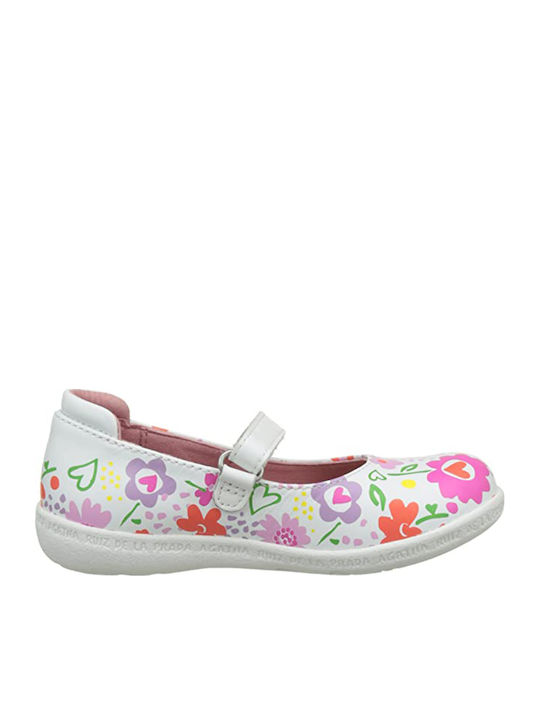 Agatha Ruiz De La Prada Kids Ballerinas with Hoop & Loop Closure White