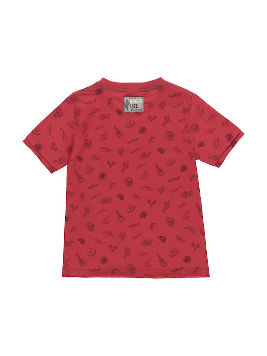 Boboli Kids T-shirt Red Green Life