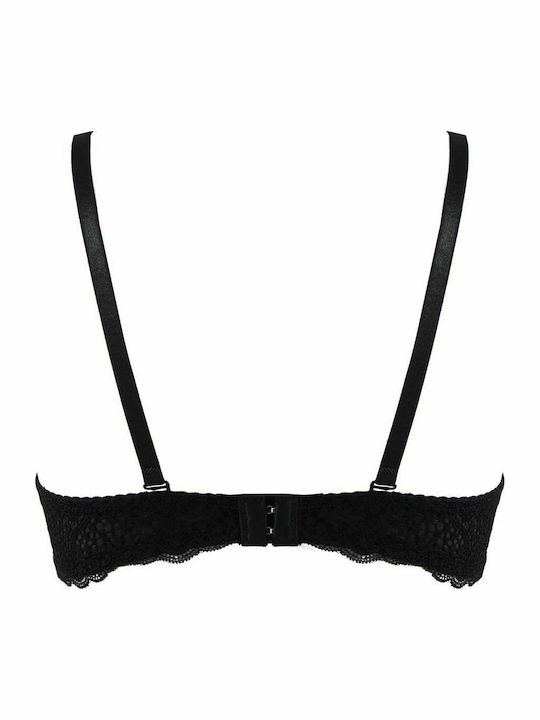 Women's bra built-in elastic lace reinforcement. Covers B cup. Packaging 2pack BLACK NUDE