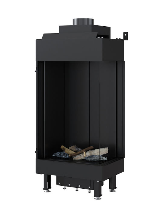 Kratki Leo P 45 68 G31 37 MBAR Ενεργειακό Τζάκι Αερίου 3.8kW Δεξιά Γωνία με Σταθερή Πόρτα