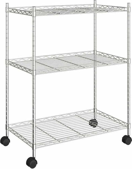 vidaXL vidaXL Lebensmittelregal Metallisch 3 Ebenen Silber 60x35x81cm